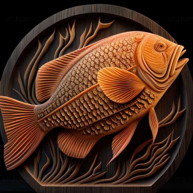 3D model A real gourami fish (STL)